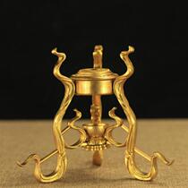 Boutique pure copper three-foot hand-shaking base Dual-axis bearing transwarp via the wheel warp cylinder Miune Supplies Size Number Common