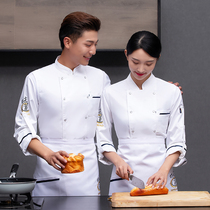 Chefs clothing short-sleeved hotel restaurant restaurant canteen kitchen mens and womens chef overalls long-sleeved autumn and winter models custom