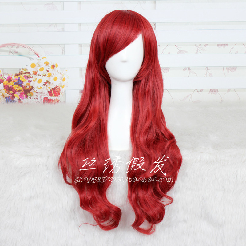 Real Shot of Red Long Curly Hair Little Mermaid Ariel Cosplay Wig, Available in Kids Size Real Shot of Red Long Curly Hair Little Mermaid Ariel Cosplay Wig, Available in Kids Size