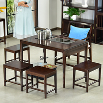 Tea table and chair combination set New Chinese style simple modern tea table Tea table Mahogany black rosewood acid branch Small apartment balcony