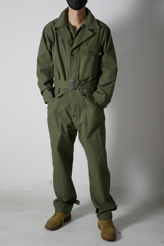 Hbt Us Military Jumpsuit Herringbone Pattern All-Cotton Men's Army Green Workwear Retro Loose Og107 Satin