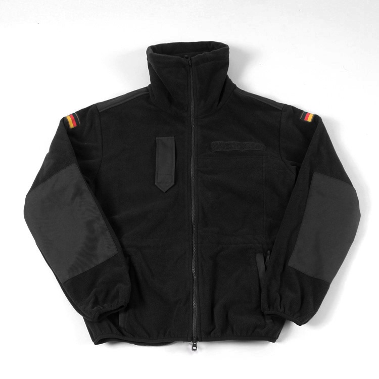 German Fleece Jacket Cordura Outdoor Warm Coat Cardigan Black Men's Polar Fleece Cordura Thickened