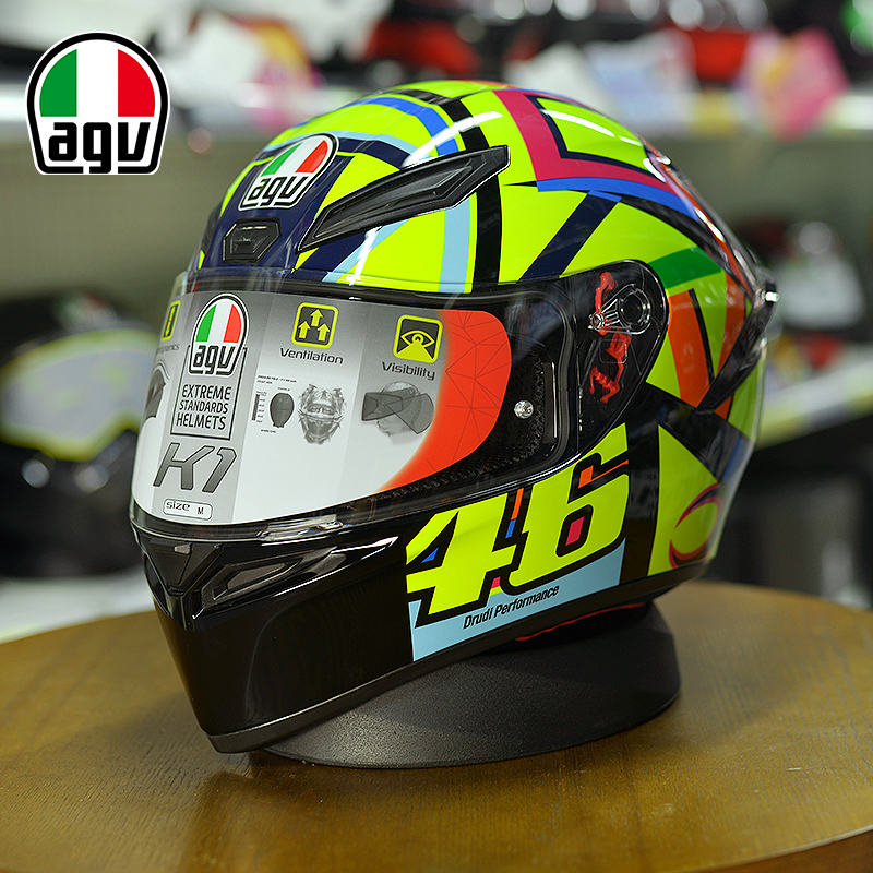 AGV K1 Small turtle Japanese lunar rola rider Locomotive Full Armor Men's Motorcycle Helmet-Taobao