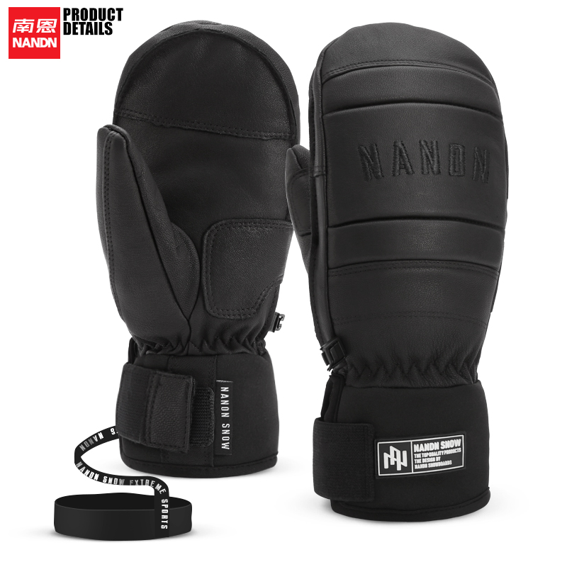 NANDN Nann 19 new ski gloves sheepskin single double board abrasion resistant waterproof and warm skiing smoggy gloves