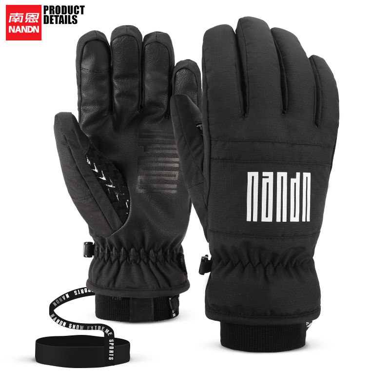 Nanen 19 new touch screen ski gloves single and double board thickened waterproof warm five-finger riding mountaineering gloves for men and women