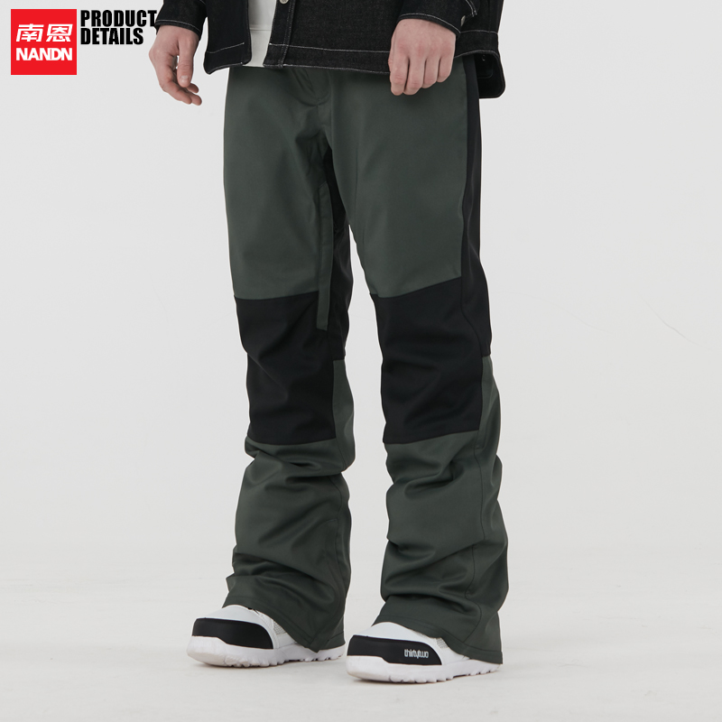 Nan'en new slim version of the cotton splicing ski pants snowboard waterproof warm slim slim ski pants female men snow pants snow pants snow suit