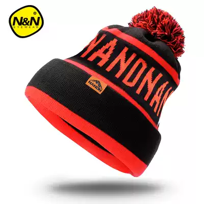 NANDN NANDN winter outdoor men and women couple knitted wool ball cap warm sports ear protection ski hat