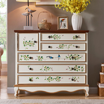 American chest of drawers with doors European living room chest of drawers Vintage chest of drawers Solid wood Bedroom storage storage cabinet Painted
