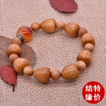 Feicheng peach wooden bracelet female red rope Lotus peach wood hand string shock to ensure the safety of men and women Buddha beads