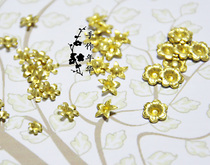 Ancient style DIY6 points baby headgear hairpin copper metal sheet golden flower group 10 pieces Price (12)