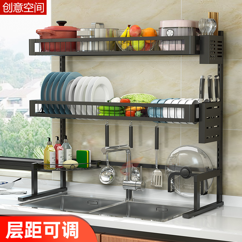 304 stainless steel sink bowl rack drain rack kitchen supplies rack home drying dishes chopsticks water filter knife rack