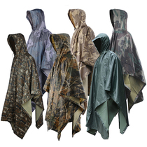 Outdoor sports army camouflage raincoat Amazon foreign trade waterproof poncho Camouflage poncho canopy mat moisture-proof