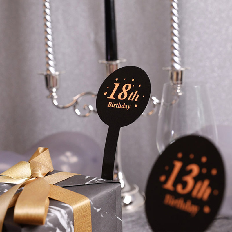 Birthday Card Number Card Bronzing AGE CARD GIFT BOX DIY DECORATIVE CARD NUMBER PLATE AGE CARD GREETING CARD