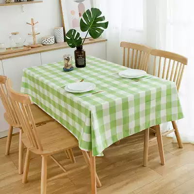 Cotton and linen plaid fabric dining table cloth large tablecloth Nordic small new large plaid European Mediterranean coffee table tablecloth