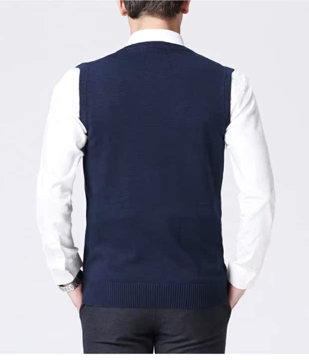 Bảo hiểm sản phẩm mới Roman Polo áo len nam v-cổ Slim áo len không tay Áo len mùa thu và mùa đông áo khoác cardigan học sinh