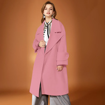 FYOG winter thick warm temperament lapel wool coat 2021 new long loose coat women