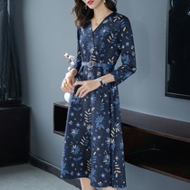 FYOG Spring and Autumn new fashion elegant small Daisy three-dimensional print slim nine-point sleeve dress with belt