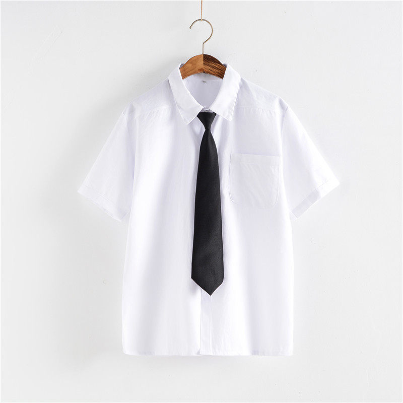dk shirt men's long-sleeved orthodox original short-sleeved white shirt basic uniform Hong Kong style Japanese all-match tie shirt