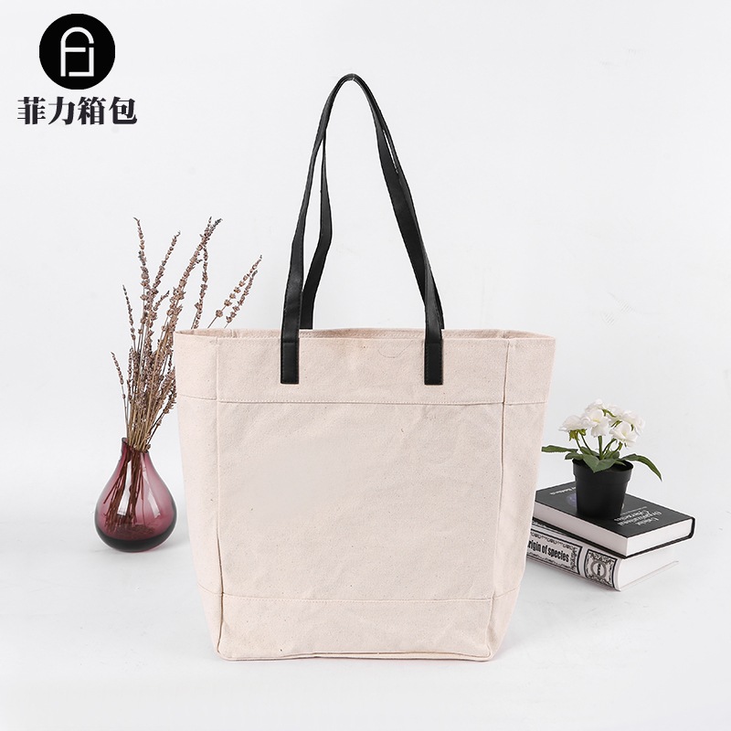 Manufacturer canvas bag customized pure color shopping bag Handbag advertising cotton bag can customize logo chart