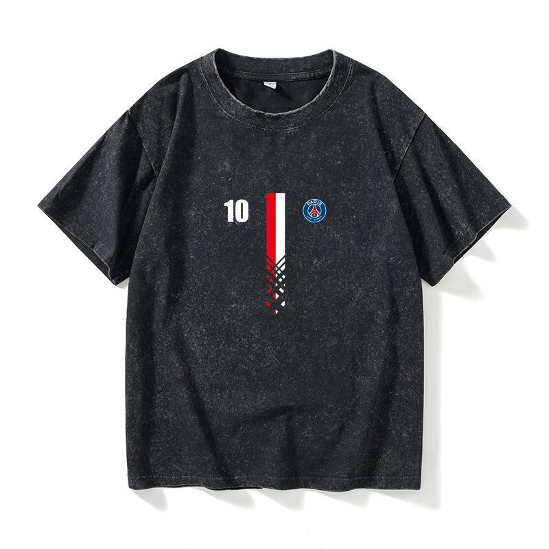 Ligue 1 Paris Saint-Germain Neymar Football Sports T-Shirt Short-Sleeved Simple Clothing Unisex Crew Neck Large Size Loose Fit