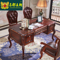 Eurostyle desk American desk solid wood desktop computer desk Euro style writing desk home book room calligraphy and writing desk