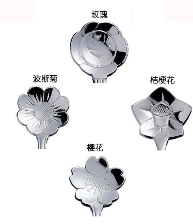 Trứng tart phong cách Nhật Bản kim loại thép không gỉ hoa khuấy cà phê trà chiều dưới muỗng hoa anh đào hoa hồng lisianthus - Cà phê bình pha cà phê cold brew