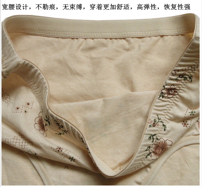 Bốn kích thước lớn phụ nữ trung và già tuổi cao eo tam giác đồ lót cotton lỏng in quần mẹ đồ lót phụ nữ