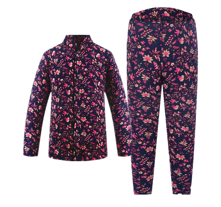 Phụ nữ trung niên áo bông lạc đà bông độn ba lớp dày áo khoác cotton phù hợp với người già 2 mảnh đặt mẹ