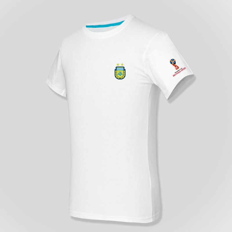 2018 Nga World Cup T-Shirt ngắn tay cotton người hâm mộ Brazil Pháp đội Tây Ban Nha Đức jersey đồng phục