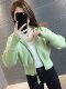 Spring and Autumn Short Knitted Cardigan for Women, 2025 New Fashion European Sweater Jacket, Petite Zipper Top