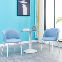 Small table and chair Balcony leisure chair backrest lazy leisure simple stool Home bedroom dining chair fabric
