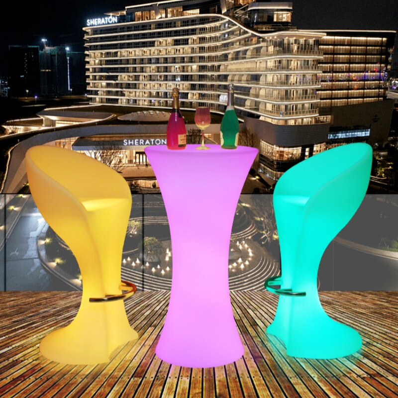 Luminous Bar Tables and Chairs Modern Led Outdoor Luminous Chairs Creative Leisure Luminous Furniture Led Coffee Table