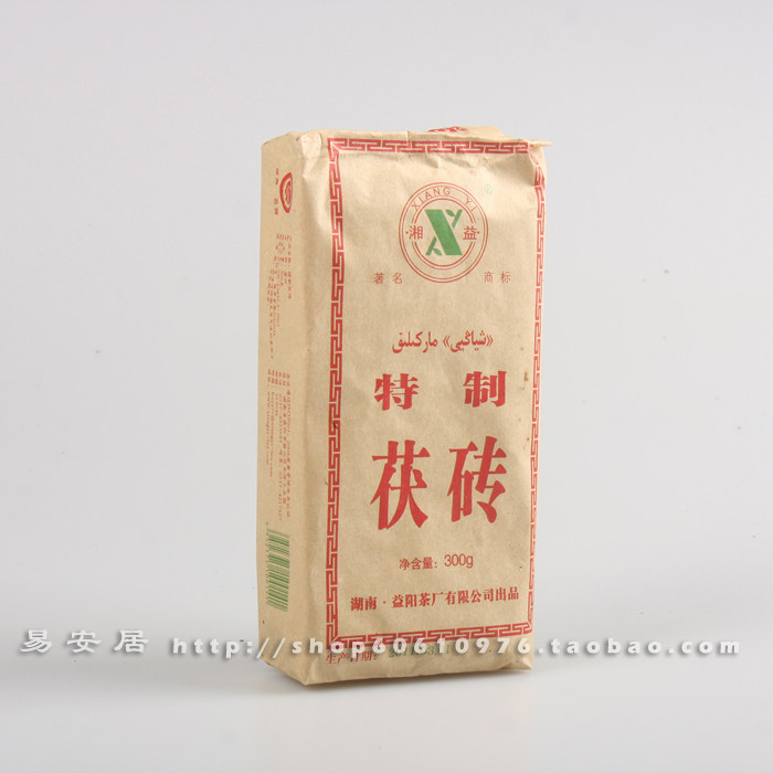 Hunan Anhua Black Tea Yiyang Tea Factory Xiangyi 2012 300 gr Special Fu Tea Gold Flower Brick Tea 7 Years Chen