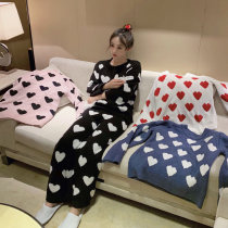  Love soft pajamas female plush coral velvet autumn and winter cute and sweet home clothes set ins net red explosion