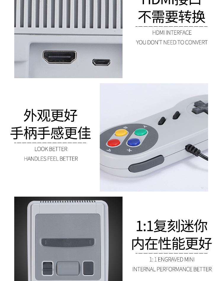 Phiên bản HD TV mini NES máy chơi game FC máy đôi xử lý hoài cổ màu đỏ và trắng cổ điển - Kiểm soát trò chơi nút chơi game pubg