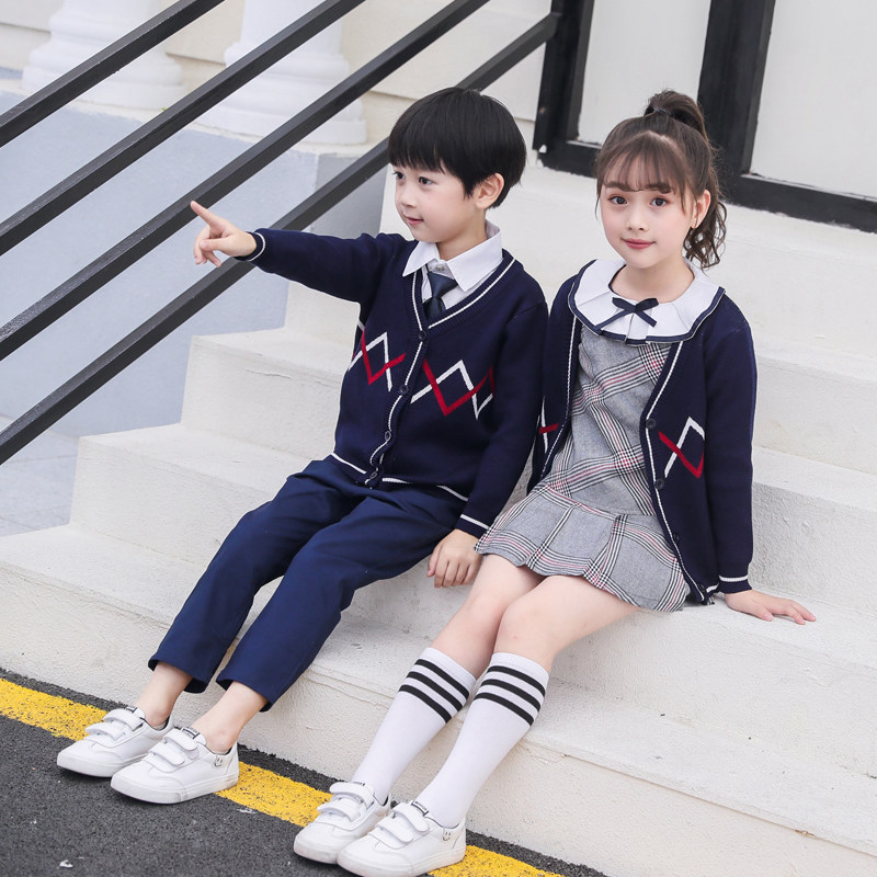 School uniform sweater suit children's horse shirt kindergarten suit England College girls dress spring and autumn