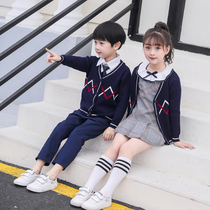 Primary school uniform sweater suit childrens vest shirt kindergarten Garden uniform British college girl dress spring and autumn dress