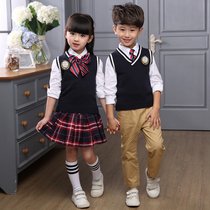 Primary school uniforms class uniforms knitted vests vests inner set three-piece sets of kindergarten uniforms