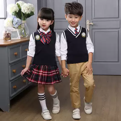 Primary school uniforms, class uniforms, knitted vests, vests, inner set, three-piece sets of kindergarten uniforms