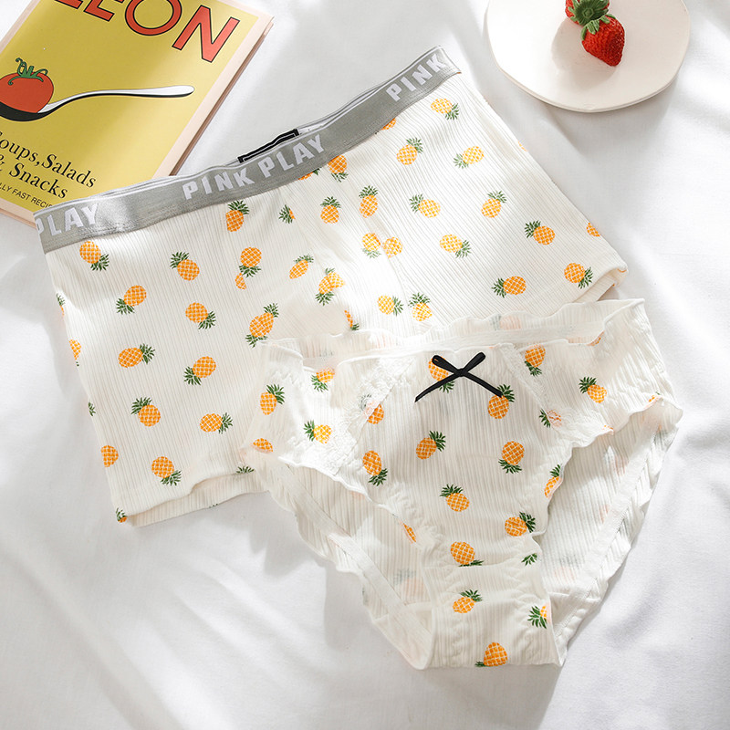 2 Dress Lovers Briefs Pure Cotton One Man And One Woman Pure Desire Cute Couple's Underwear Erotic Sexy Passion Suit