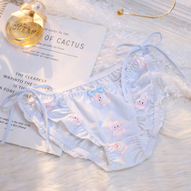 Two sides lacing can be solvable ~ girls underwear maiden wind pure desire sexy lady shorts mid-waist summer thin