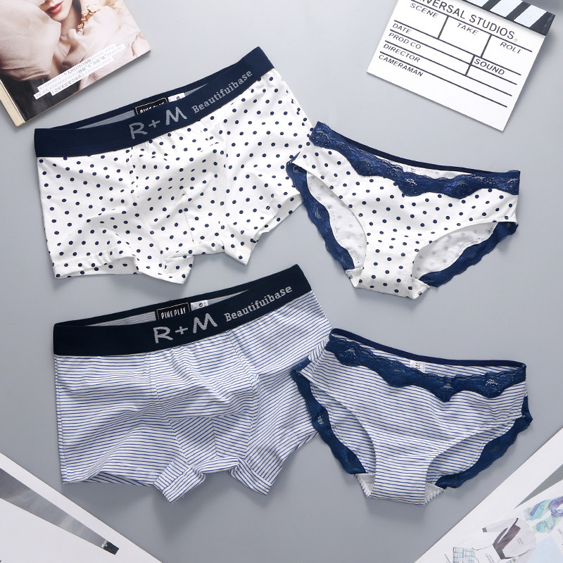 Lovers Briefs Pure Cotton Sexy Seductive men and women Double Cute Inner Suit Pants Spice Hot Passion Suit