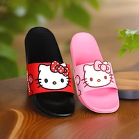 Hello kitty, детские милые мюли, нескользящие пляжные тапочки для ванной комнаты, стиль «принцесса», семейный стиль
