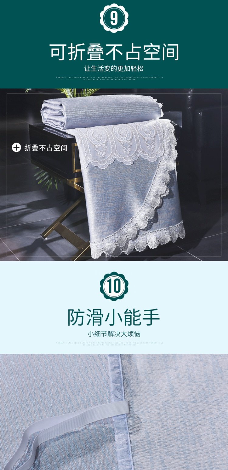 Ice lụa mat mat ba mảnh máy giặt khăn trải giường 1.8m có thể rửa đoạn 1,5 Ruanxi mùa hè công nghệ điều hòa không khí mat - Thảm mùa hè nệm nước chống loét