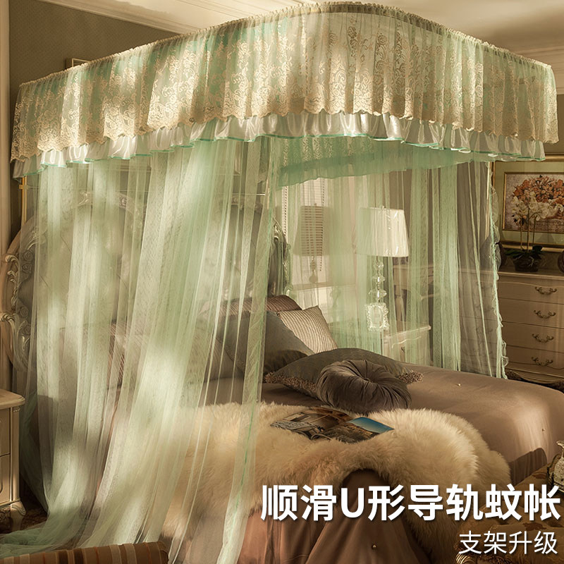 Mosquito net u-rail 1 8m bed double household 1 5m track three-door landing 2m Princess wind mosquito net