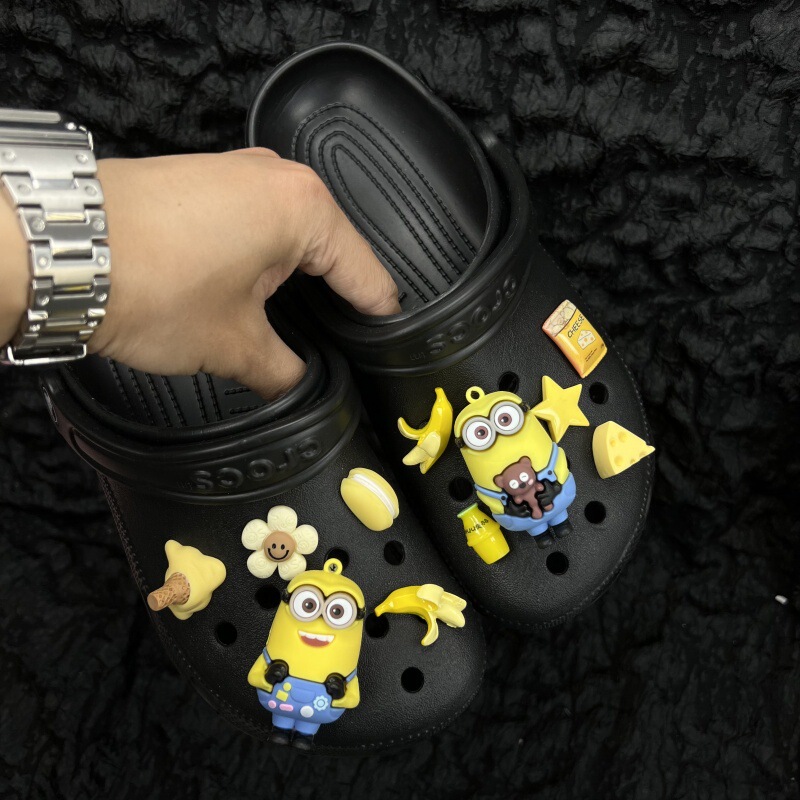 Summer Banana Friends Party Minions Series Shoes Accessories Summer Perfect Match Ice Cream Peeled Banana Shoe Charms