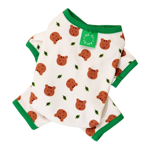 Полностью напечатанная четвероночная одежда для щенка летняя тонкая плюшевая бишон медвед