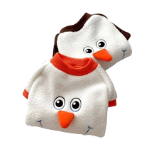 Funny snowman transforms into puppy clothes for autumn and winter Teddy Bichon Pomeranian Schnauzer small dog pet winter