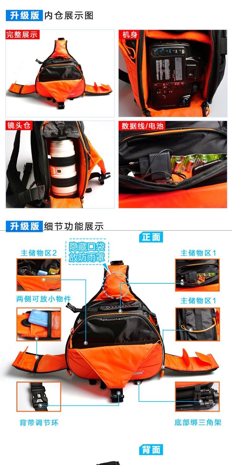 Túi đựng máy ảnh hình tam giác Carden DSLR Túi đựng quần áo chống trộm chống nước Canon Nikon 6D2 túi đeo chéo vai đơn - Phụ kiện máy ảnh kỹ thuật số túi máy ảnh herringbone
