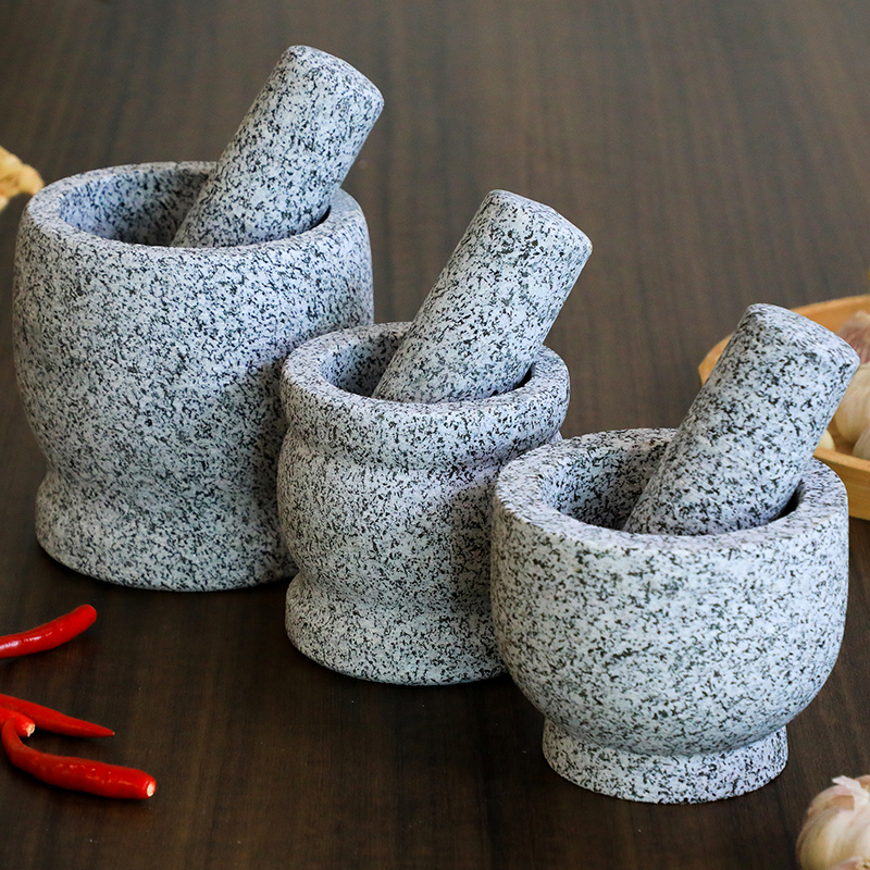 Stone Crushed Garlic Machine Stone Mortar Home Garlic Cylinder Garlic Clay Instrumental Grinding Machine Granite Mashing Jar Mashed Garlic Mortar